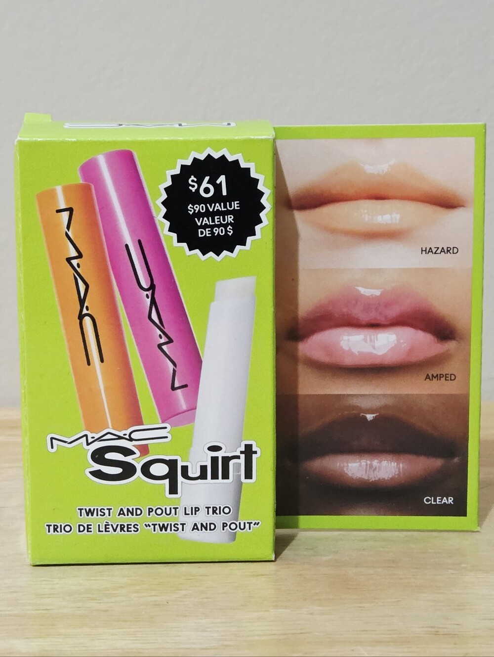 MAC Cosmetics Squirt Twist and Pout Lip Trio - Hazard, Amped, Clear